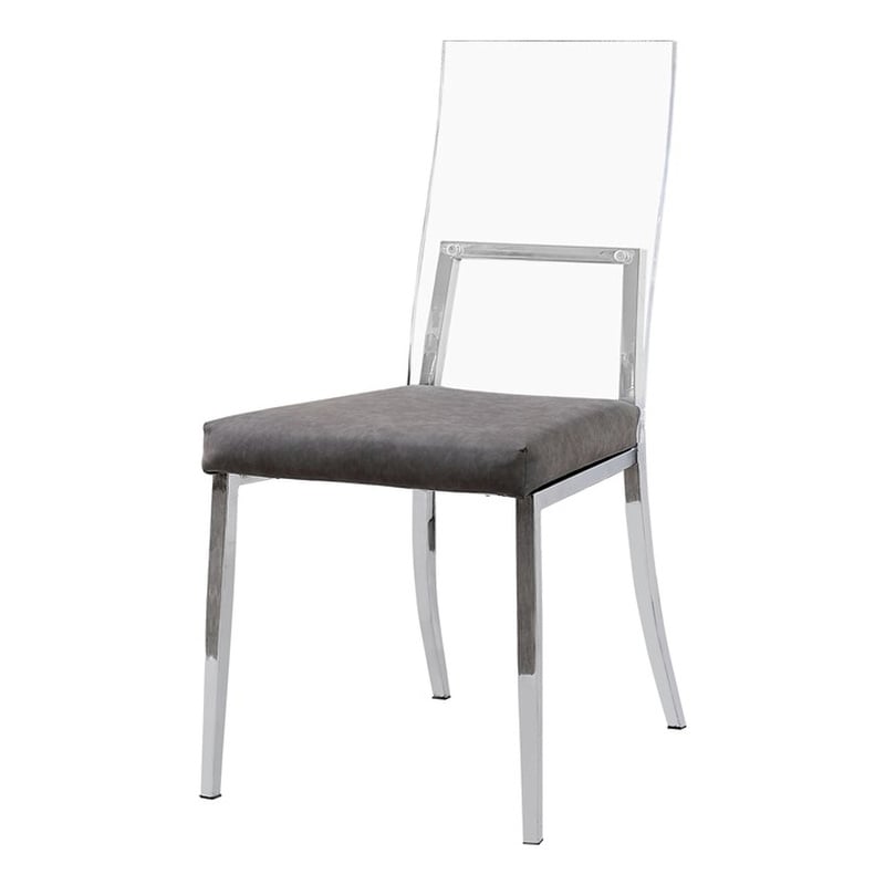 Furniture of America Hartly Metal Padded Dining Chair in Chrome (Set of 2)