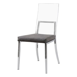 Furniture of America Hartly Metal Padded Dining Chair in Chrome (Set of 2)