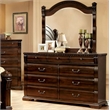 Furniture of America Oulette 2-Piece Wood Dresser and Mirror in Cherry