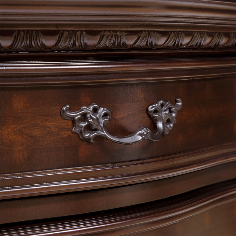 Furniture of America Cheston Wood 2-Piece Dresser with Mirror in Brown Cherry