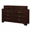 Furniture of America Bradford Wood 10-Drawer Double Dresser in Brown Cherry
