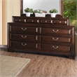 Furniture of America Bradford Wood 10-Drawer Double Dresser in Brown Cherry