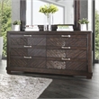 Furniture of America Reauso Solid Wood 6-Drawer Double Dresser in Espresso