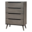 FOA Belkor 3-Piece Gray Solid Wood Bedroom Set - King + Nightstand + Chest