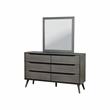 FOA Belkor 4pc Gray Wood Bedroom Set - Queen+Nightstand+Dresser+Mirror