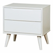 FOA Belkor 2-Piece White Solid Wood Bedroom Set- Cal King + Nightstand