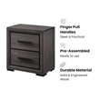 Furniture of America Drummond Contemporary Wood 2-Drawer Nightstand in Gray