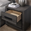 FOA Drummond 2-Piece Gray Wood Panel Bedroom Set - Queen + 1 Nightstand