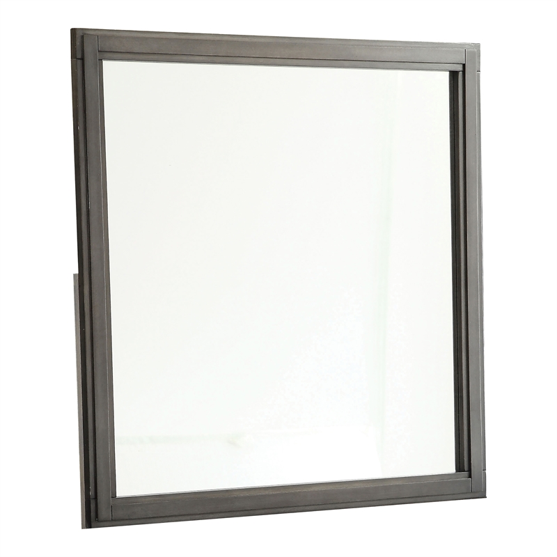 Furniture of America Vela 2-Piece Wood Dresser and Mirror in Gray