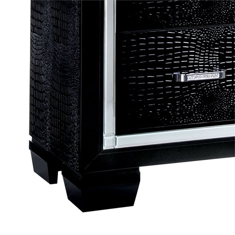 Furniture of America Rachel Contemporary Solid Wood 9-Drawer Dresser in Black