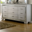 Furniture of America Rachel Contemporary Solid Wood 9-Drawer Dresser in Silver
