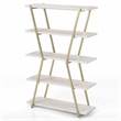 Furniture of America Ketano Metal 4-Shelf Bookcase in Gold Champagne