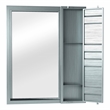 Furniture of America Lionna Contemporary Metal Storage Wall Mirror in Silver