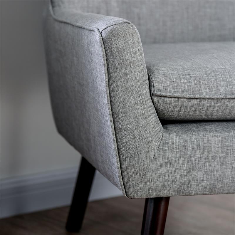 Furniture of America Walsh Mid-Century Fabric Tufted Accent Chair in Light Gray