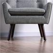 Furniture of America Walsh Mid-Century Fabric Tufted Accent Chair in Light Gray