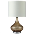 Furniture of America Harrington Contemporary Glass Table Lamp in Amber Orange