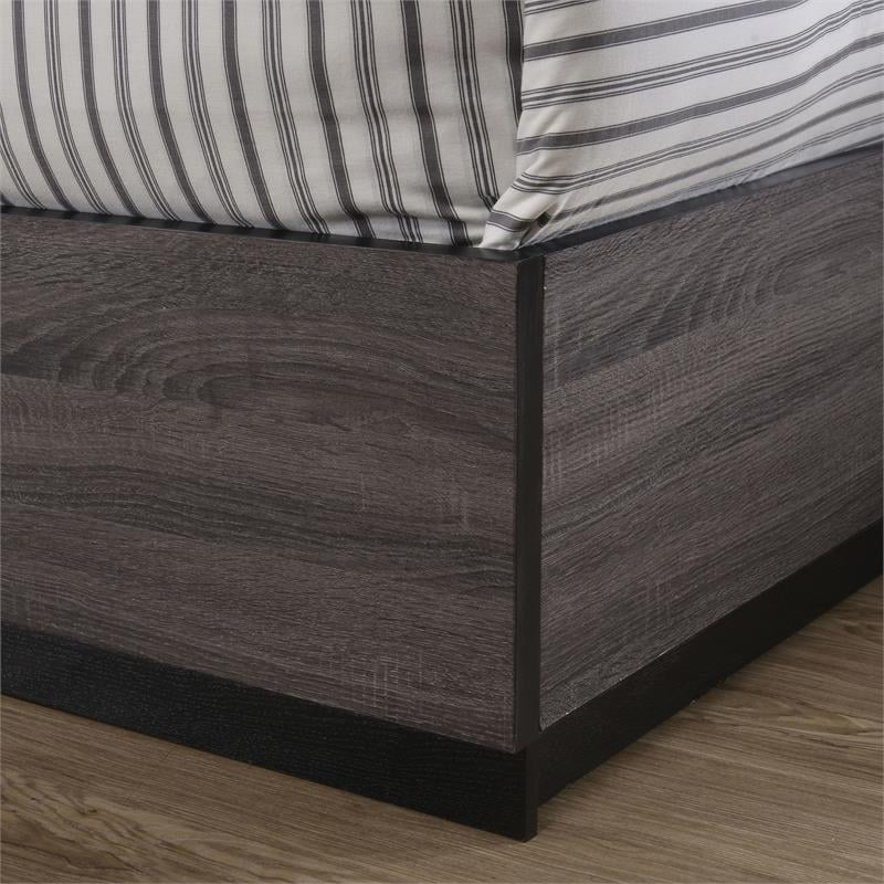 Furniture of America Drummond Wood King Storage Panel Bed in Gray