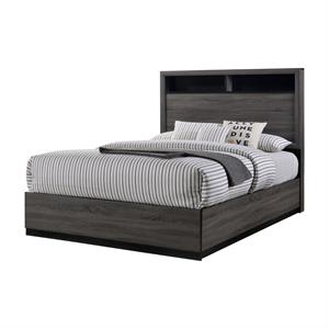 Furniture of America Drummond Wood King Storage Panel Bed in Gray