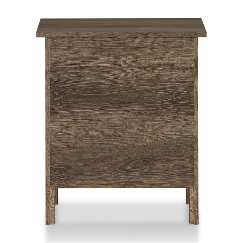 Furniture of America Daena Rustic Wood 2-Drawer Nightstand in Distressed Walnut