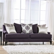 Furniture of America Allyson Transitional Chenille Sofa in Purple