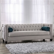 Furniture of America Youngquist Transitional Fabric Upholstered Sofa in Gray