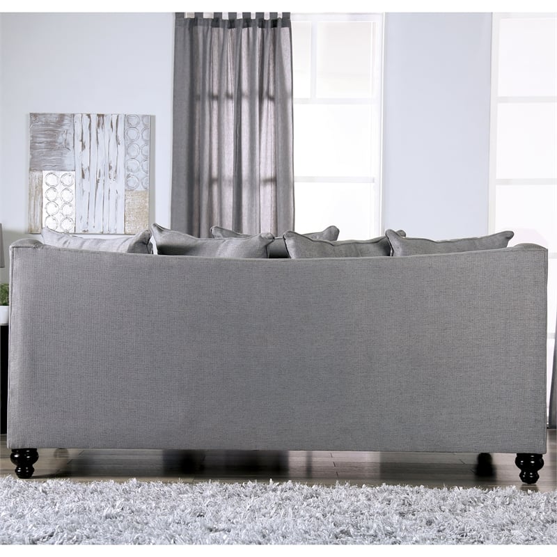 Furniture of America Hollie Transitional Fabric 2-Piece Sofa Set in Gray