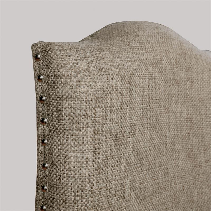 Furniture of America Lemieux Fabric Nailhead Side Chair in Espresso (Set of 2)