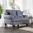 Furniture of America Brummitt Transitional Fabric Armchair in Blue