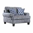Furniture of America Brummitt Transitional Fabric Armchair in Blue