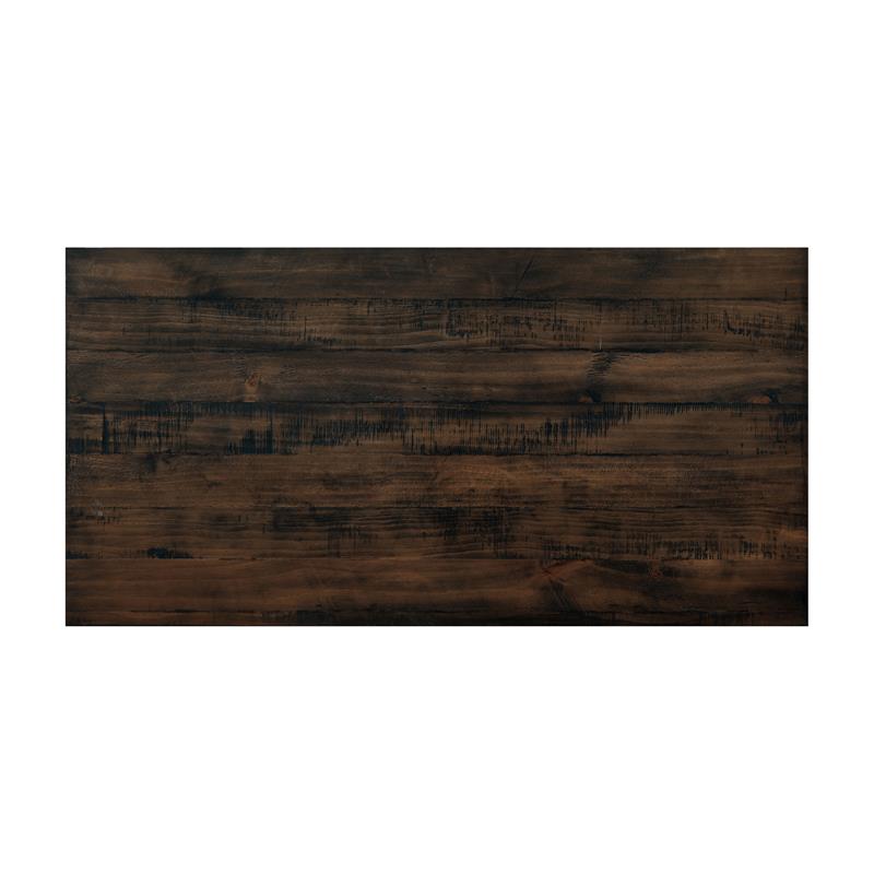 Furniture of America Deonne Wood Counter Height Table in Medium Oak and Black
