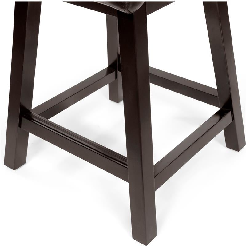 Furniture of America Omura Faux Leather 7-Piece Counter Table Set in Black