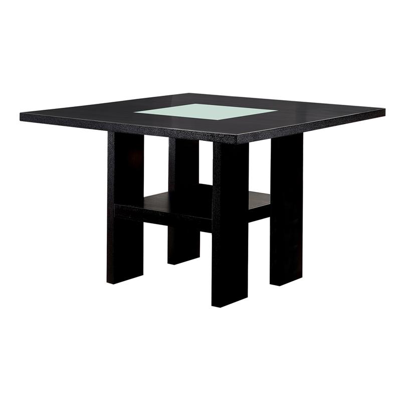 Furniture of America Jalen Wood 5-Piece LED Counter Table Set in Black
