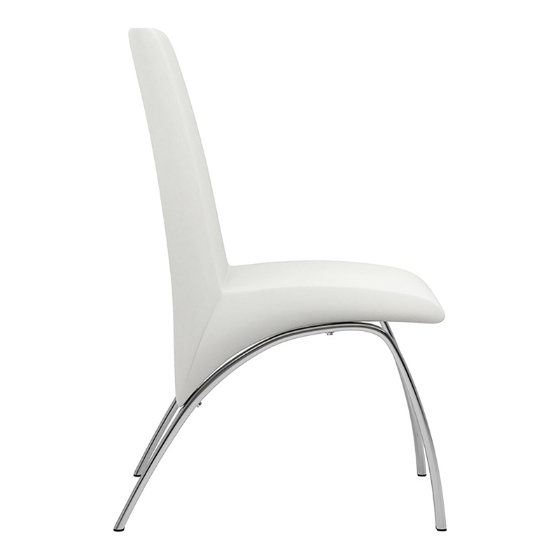 Furniture of America Duell Faux Leather Dining Chair in White (Set of 2)