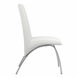 Furniture of America Duell Faux Leather Dining Chair in White (Set of 2)