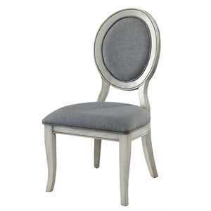 Furniture of America Chlido Fabric Padded Side Chair in White (Set of 2)