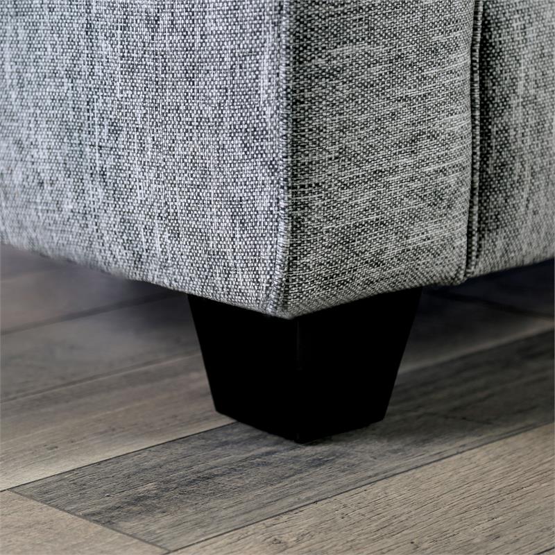 Furniture of America Amberly Contemporary Fabric Sofa in Gray