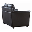 Furniture of America Lillard Faux Leather Upholstered Loveseat in Dark Gray