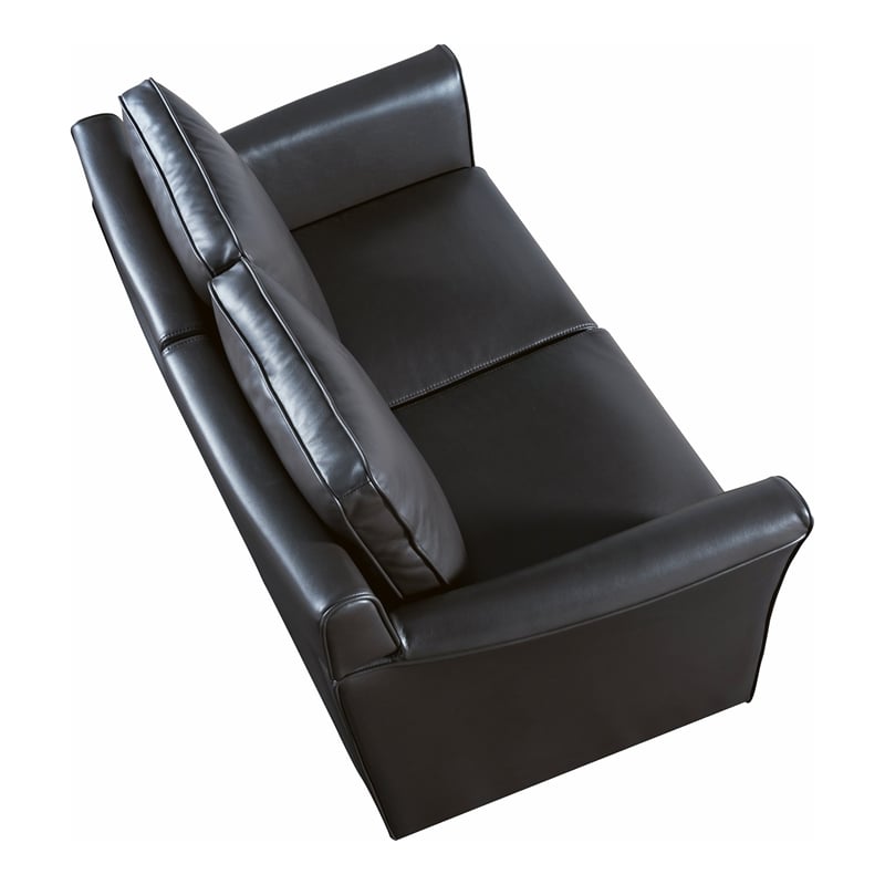 Furniture of America Lillard Faux Leather Upholstered Loveseat in Dark Gray