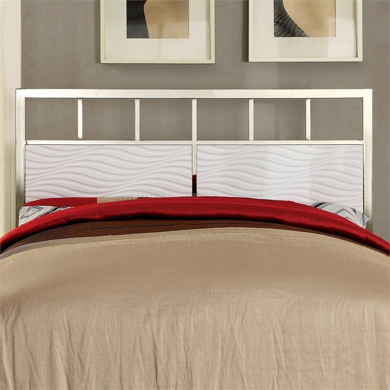 Furniture of America Cepher Wood Cal King Headboard and Footboard in White