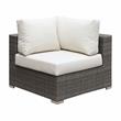Furniture of America Arthur Contemporary Rattan Patio Corner Chair in Light Gray