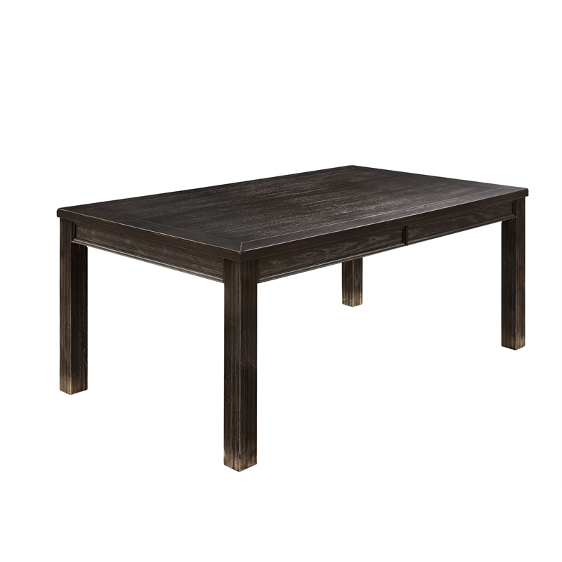 Furniture of America Sinuata Wood 6-Piece 84-inch Dining Table Set in Black