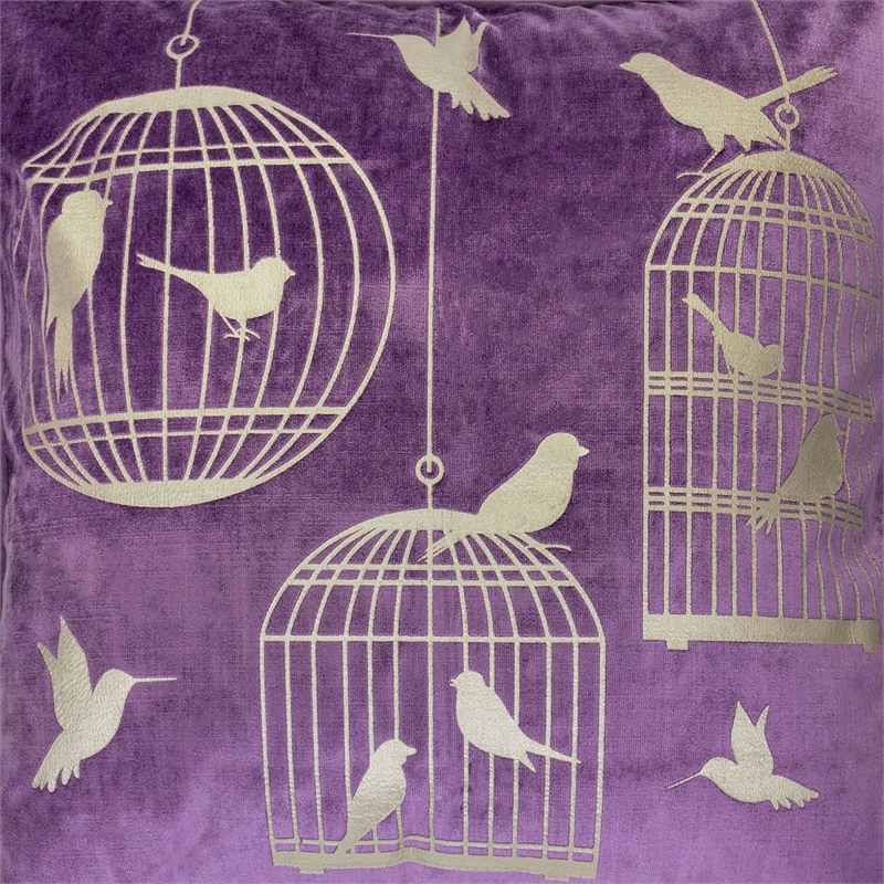 Furniture of America Brantley Fabric Throw Pillow in Purple (Set of 2)