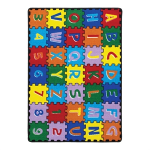 Furniture of America Baffy Fabric Alphabet Multi-Color 5'x7' Area Rug