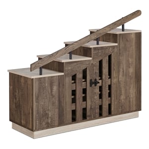 Furniture of America Barstead Wood Staircase Shoe Cabinet in Reclaimed Oak