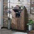 Furniture of America McCarron Rustic Wood 8-Shelf Shoe Cabinet in Reclaimed Oak