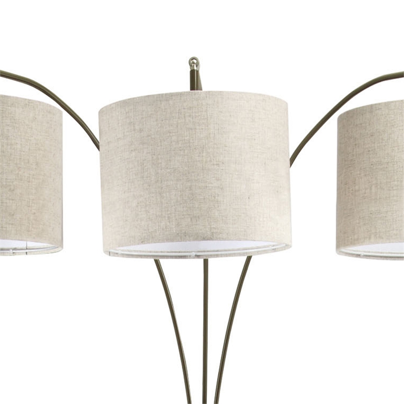 Furniture of America Ryan Modern Metal 3-Shade Floor Lamp in Brown