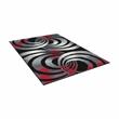 Furniture of America Nicolette Fabric 5'x7' Area Rug in Gray & Red