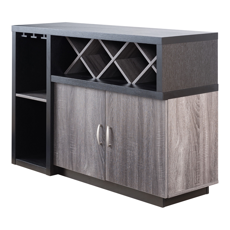 Furniture of America Sauterne Wood Multi-Storage Buffet in Distressed Gray
