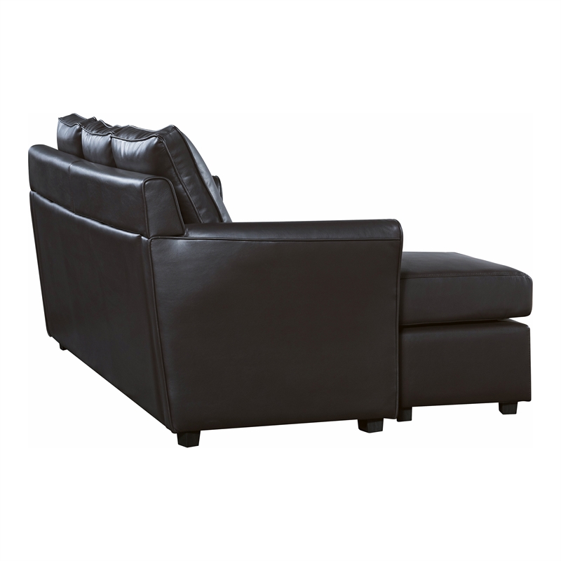 Furniture of America Sula Faux Leather Reversible Modular Sectional in Dark Gray