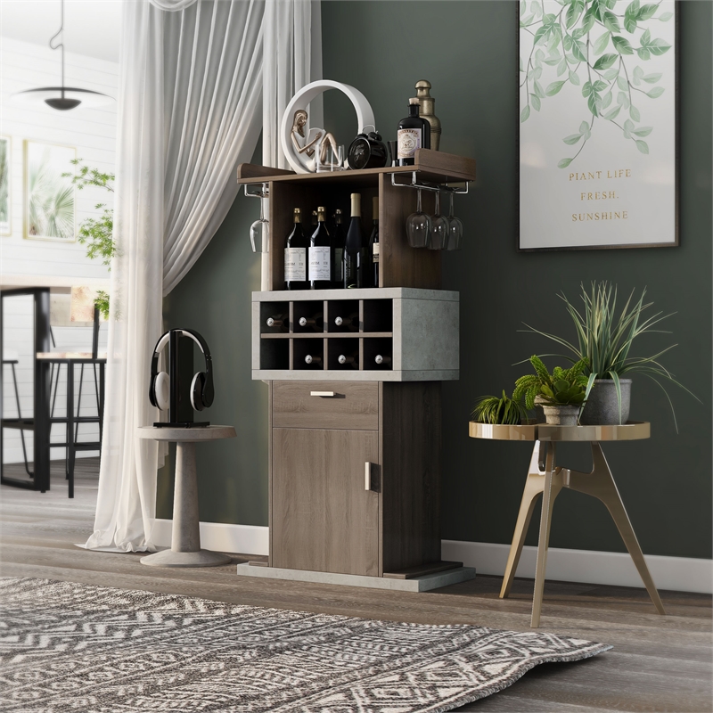 Furniture of America Orville Modern Wood Multi-Storage Buffet in Chestnut Brown